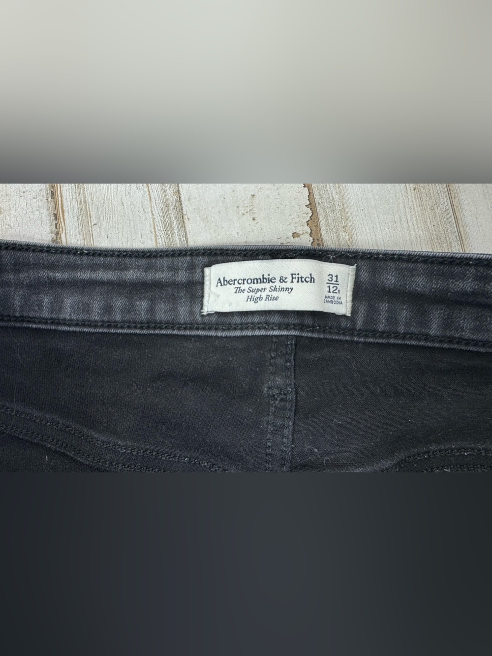 Abercrombie & Fitch Jeans 31/12R (32x29) The Super Skinny High Rise Black - Picture 4 of 11